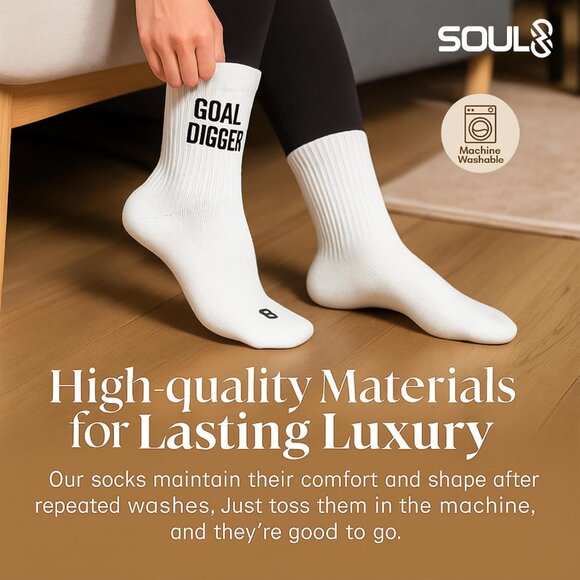 Athletic Crew Socks – Inspirational Cotton Socks – Fun Motivational Gift for Hik - Picture 4 of 5